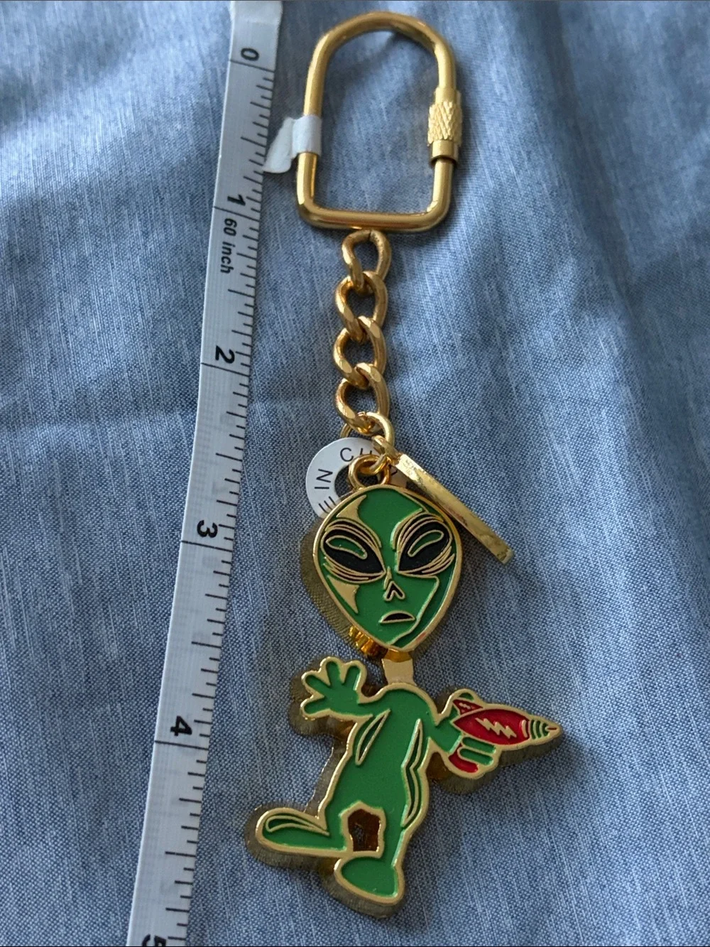 Alien Keychain with Red Ray Gun (New Mexico Tag)